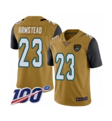 Men's Jacksonville Jaguars #23 Ryquell Armstead Limited Gold Rush Vapor Untouchable 100th Season Football Jersey