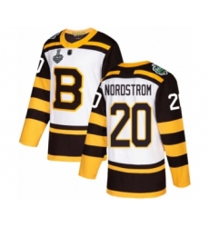 Youth Boston Bruins #20 Joakim Nordstrom Authentic White Winter Classic 2019 Stanley Cup Final Bound Hockey Jersey