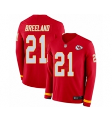Men's Kansas City Chiefs #21 Bashaud Breeland Limited Red Therma Long Sleeve Football Jersey
