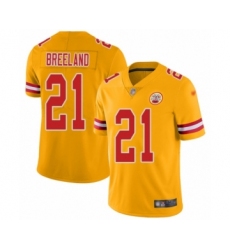 Youth Kansas City Chiefs #21 Bashaud Breeland Limited Gold Inverted Legend Football Jersey