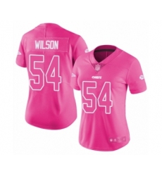 Women's Kansas City Chiefs #54 Damien Wilson Limited Pink Rush Fashion Football Jersey