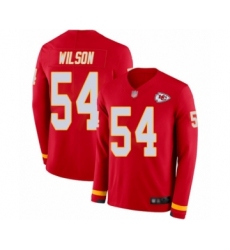 Youth Kansas City Chiefs #54 Damien Wilson Limited Red Therma Long Sleeve Football Jersey
