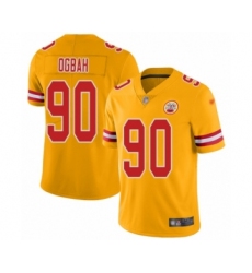 Men's Kansas City Chiefs #90 Emmanuel Ogbah Limited Gold Inverted Legend Football Jersey