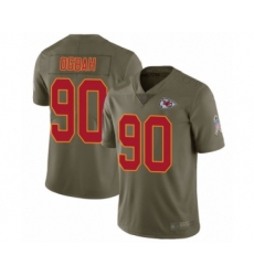 Men's Kansas City Chiefs #90 Emmanuel Ogbah Limited Olive 2017 Salute to Service Football Jersey
