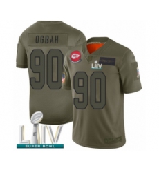 Men's Kansas City Chiefs #90 Emmanuel Ogbah Limited Olive 2019 Salute to Service Super Bowl LIV Bound Football Jersey