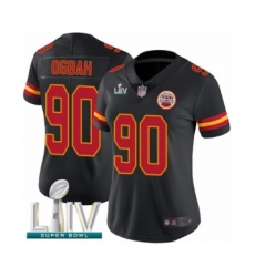 Women's Kansas City Chiefs #90 Emmanuel Ogbah Limited Black Rush Vapor Untouchable Super Bowl LIV Bound Football Jersey
