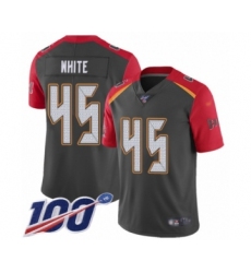 Men's Tampa Bay Buccaneers #45 Devin White Limited Gray Inverted Legend 100th Season Football Jersey