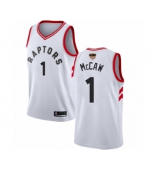 Youth Toronto Raptors #1 Patrick McCaw Swingman White 2019 Basketball Finals Bound Jersey - Association Edition