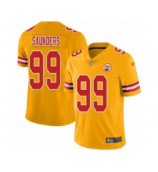 Women's Kansas City Chiefs #99 Khalen Saunders Limited Gold Inverted Legend Football Jersey