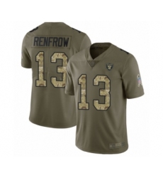 Men's Oakland Raiders #13 Hunter Renfrow Limited Olive Camo 2017 Salute to Service Football Jersey