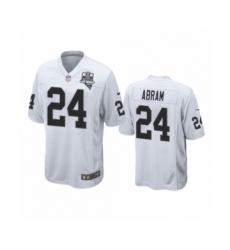 Men's Oakland Raiders #24 Johnathan Abram White 2020 Inaugural Season Game Jersey