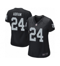 Women's Oakland Raiders #24 Johnathan Abram Game Black Team Color Football Jersey