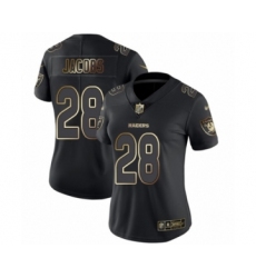 Women's Oakland Raiders #28 Josh Jacobs Black Gold Vapor Untouchable Limited Football Jersey