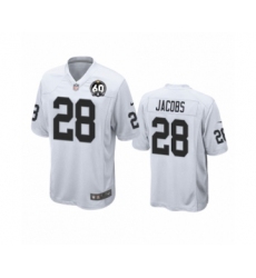 Women's Oakland Raiders #28 Josh Jacobs Game 60th Anniversary White Football Jersey