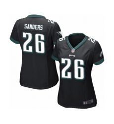 Women's Philadelphia Eagles #26 Miles Sanders Game Black Alternate Football Jersey