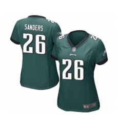 Women's Philadelphia Eagles #26 Miles Sanders Game Midnight Green Team Color Football Jersey