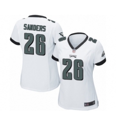 Women's Philadelphia Eagles #26 Miles Sanders Game White Football Jersey