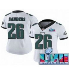 Women's Philadelphia Eagles #26 Miles Sanders Limited White Super Bowl LVII Vapor Jersey