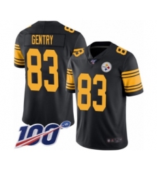 Men's Pittsburgh Steelers #83 Zach Gentry Limited Black Rush Vapor Untouchable 100th Season Football Jersey