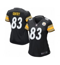 Women's Pittsburgh Steelers #83 Zach Gentry Game Black Team Color Football Jersey