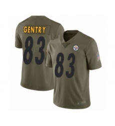 Youth Pittsburgh Steelers #83 Zach Gentry Limited Olive 2017 Salute to Service Football Jersey