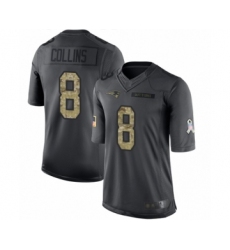 Men's New England Patriots #8 Jamie Collins Limited Black 2016 Salute to Service Football Jersey