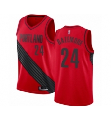 Men's Portland Trail Blazers #24 Kent Bazemore Authentic Red Basketball Jersey Statement Edition