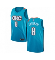 Women's Oklahoma City Thunder #8 Danilo Gallinari Swingman Turquoise Basketball Jersey - City Edition