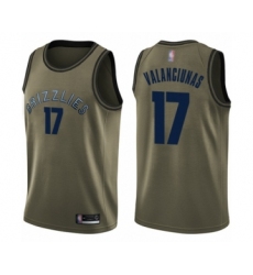 Men's Memphis Grizzlies #17 Jonas Valanciunas Swingman Green Salute to Service Basketball Jersey