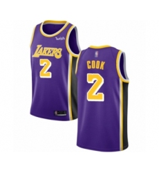 Men's Los Angeles Lakers #2 Quinn Cook Authentic Purple Basketball Jersey - Statement Edition