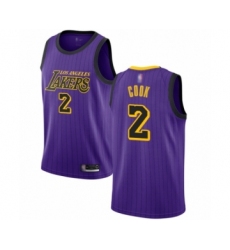 Youth Los Angeles Lakers #2 Quinn Cook Swingman Purple Basketball Jersey - City Edition