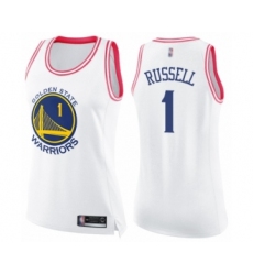 Women's Golden State Warriors #1 D'Angelo Russell Swingman White Pink Fashion Basketball Jersey