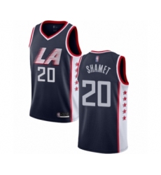 Youth Los Angeles Clippers #20 Landry Shamet Swingman Navy Blue Basketball Jersey - City Edition