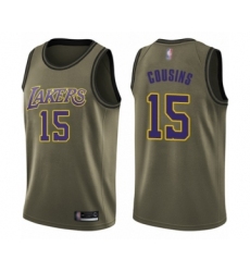 Men's Los Angeles Lakers #15 DeMarcus Cousins Swingman Green Salute to Service Basketball Jersey
