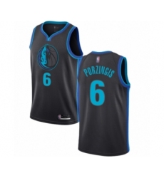Women's Dallas Mavericks #6 Kristaps Porzingis Swingman Charcoal Basketball Jersey - City Edition