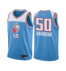 Women's Sacramento Kings #50 Caleb Swanigan Swingman Blue Basketball Jersey - City Edition