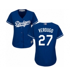 Women's Los Angeles Dodgers #27 Alex Verdugo Authentic Royal Blue Alternate Cool Base Baseball Player Jersey