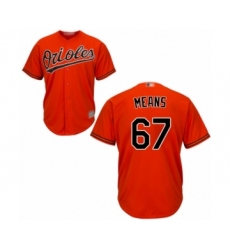 Youth Baltimore Orioles #67 John Means Authentic Orange Alternate Cool Base Baseball Jersey