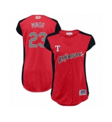 Women's Texas Rangers #23 Mike Minor Authentic Red American League 2019 Baseball All-Star Jersey