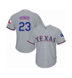 Youth Texas Rangers #23 Mike Minor Authentic Grey Road Cool Base Baseball Jersey
