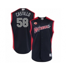Youth Cincinnati Reds #58 Luis Castillo Authentic Navy Blue National League 2019 Baseball All-Star Jersey