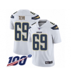 Youth Los Angeles Chargers #69 Sam Tevi White Vapor Untouchable Limited Player 100th Season Football Jersey