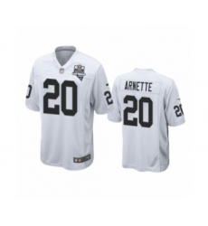 Men's Oakland Raiders #20 Damon Arnette White 2020 Inaugural Season Game Jersey