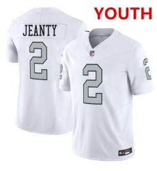 Youth Las Vegas Raiders #2 Ashton Jeanty White 2025 F.U.S.E. Vapor Stitched Football Jerseys