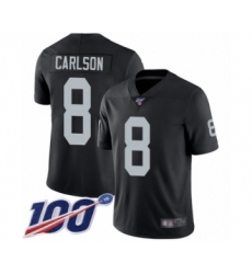 Men's Oakland Raiders #8 Daniel Carlson Black Team Color Vapor Untouchable Limited Player 100th Season Football Jersey