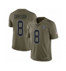 Men's Oakland Raiders #8 Daniel Carlson Limited Olive 2017 Salute to Service Football Jersey