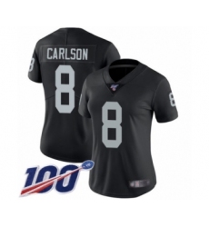 Women's Oakland Raiders #8 Daniel Carlson Black Team Color Vapor Untouchable Limited Player 100th Season Football Jersey