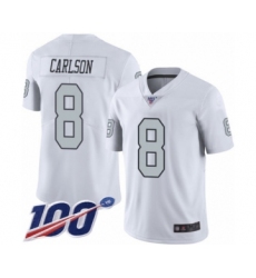 Youth Oakland Raiders #8 Daniel Carlson Limited White Rush Vapor Untouchable 100th Season Football Jersey