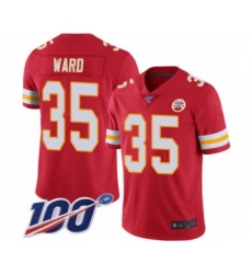 Men's Kansas City Chiefs #35 Charvarius Ward Red Team Color Vapor Untouchable Limited Player 100th Season Football Jersey