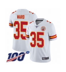 Youth Kansas City Chiefs #35 Charvarius Ward White Vapor Untouchable Limited Player 100th Season Football Jersey